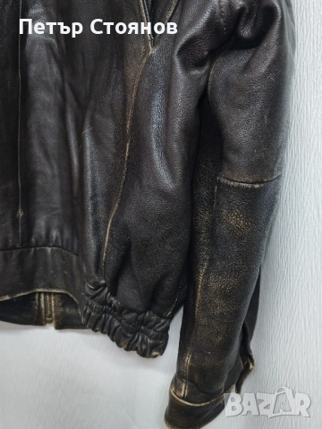 Мъжко Vintage кожено яке от естествена кожа WRANGLER р-р XL, снимка 11 - Якета - 52464296
