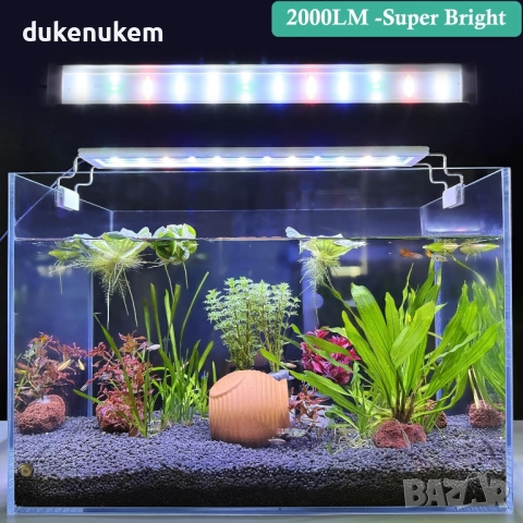 LED осветление за аквариум, лампа, 40–60 см, пълен спектър и таймер, снимка 6 - Лед осветление - 52622110