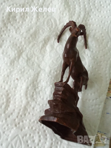 Бронзова фигурка на див козел 26518, снимка 3 - Колекции - 54179401