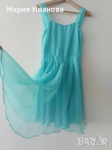 Лятна синя къса рокля, официална, за бал , снимка 6 - Рокли - 49980421