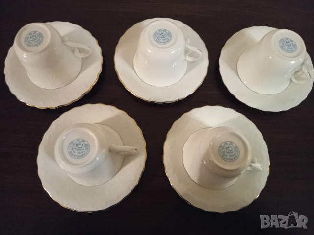 Комплект 5 бр чаши за кафе костен порцелан, снимка 3 - Антикварни и старинни предмети - 53851411
