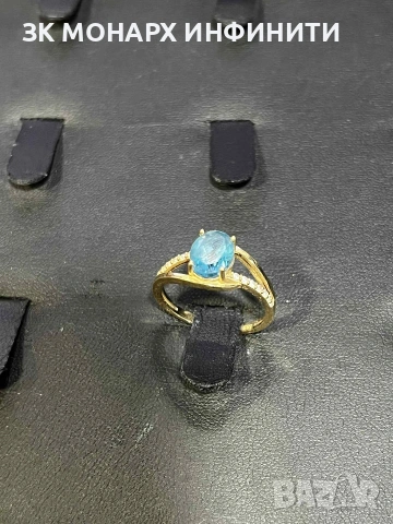 Златен пръстен с камък, снимка 2 - Пръстени - 53252884