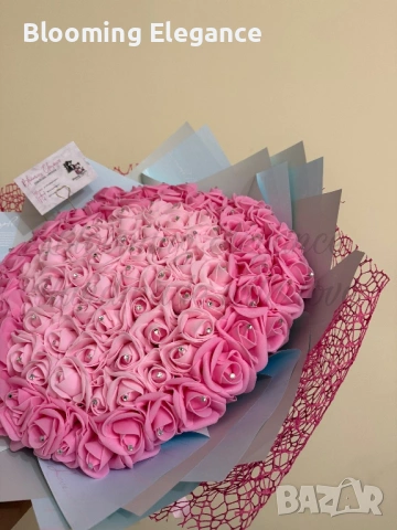 Букет от 101 рози с камъчета, снимка 3 - Подаръци за жени - 53330527