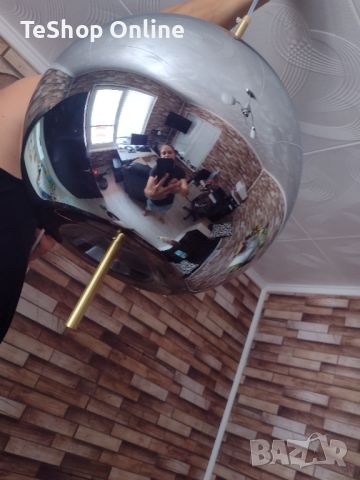 Пандел висяща таванна ЛЕД лампа с огледална топка лукс колекция хром, снимка 5 - Лампи за таван - 46449762