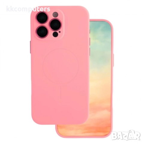 Силиконов кейс bSmart Ultra Trendy Vivid MagSafe и Протектор За iPhone 16 Pro Max (6.9), Розов, снимка 4 - Калъфи, кейсове - 51930002