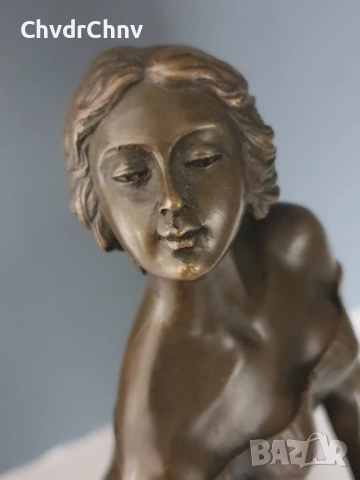 37см-4кг Collinet статуетка/еротика/френска бронзова скулптура/фигура на жена-танцьорка, снимка 6 - Статуетки - 52906084