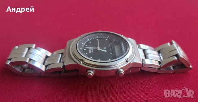 Рядък Seiko SQ 100 Quartz Alarm Chronograph , снимка 4 - Мъжки - 46527735