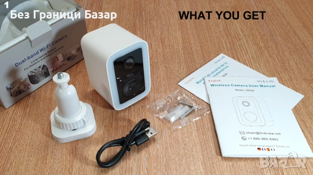 Нова батерийна 2K безжична външна камера, AI човек, LED прожектор, сирена, снимка 2 - Други - 53739520