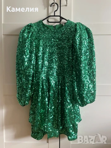 Официална рокля с балон ръкави