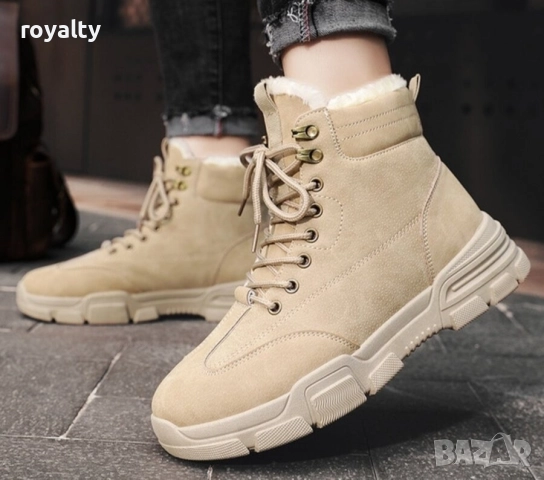 Бежови Мъжки Боти с Топла Вата , снимка 2 - Мъжки боти - 52583239