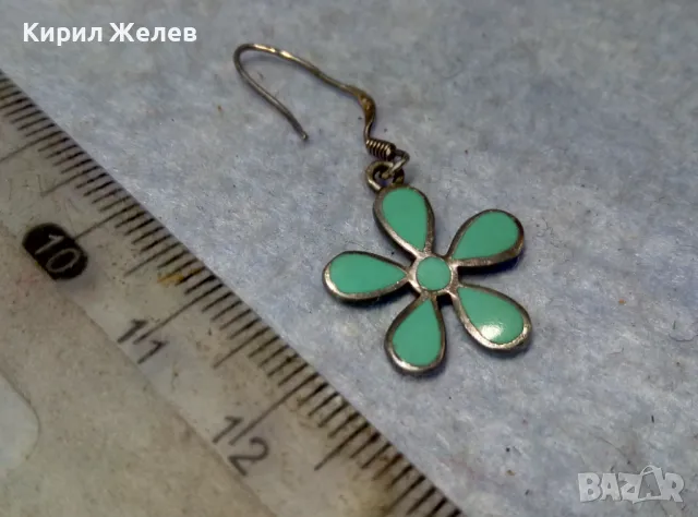 СВЕЖАРСКА ФЛОРАЛНА ЕМАЙЛИРАНА СРЕБЪРНА ОБЕЦА ЦВЕТЕ СРЕБРО 925 ПРОБА 48628, снимка 11 - Обеци - 49732827