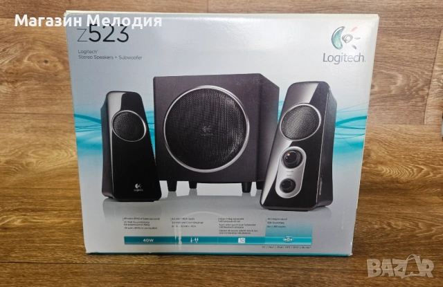 Компютърни колони Logitech Z523 2.1 Мощна аудио система с 360-градусов звук. 