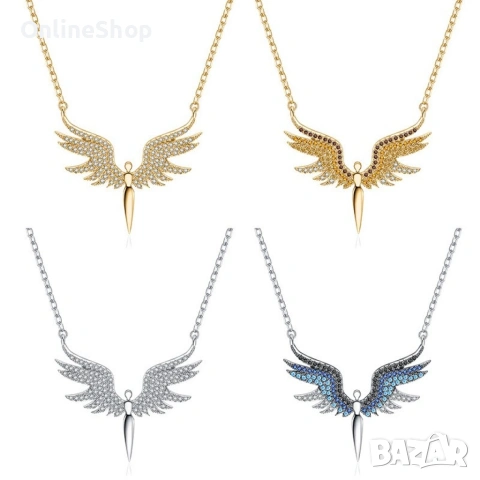 Стилно и нежно колие – АНГЕЛСКИ КРИЛА, снимка 14 - Колиета, медальони, синджири - 53360399