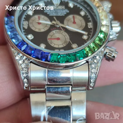 Мъжки луксозен часовник Rolex Daytona Rainbow 🌈 Steel , снимка 7 - Мъжки - 47008744