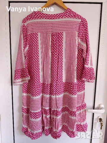 Amisu рокля в цикламено и бяло, снимка 7 - Рокли - 50044671