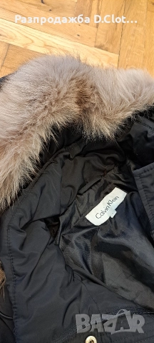 Calvin Klein дамско яке с гъши и естествен косъм на качулката , снимка 3 - Якета - 52650191