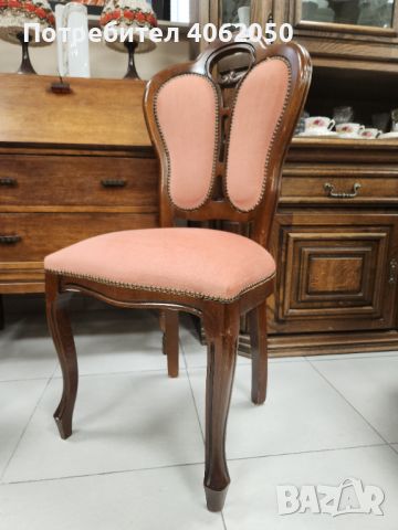 2 прекрасни Art Nouveau стола в красив прасковен цвят, снимка 2 - Столове - 45318261