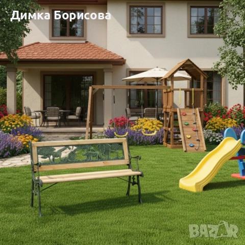 Градинска пейка за деца 82x39x50 см - здрава, безопасна и стилна, снимка 6 - Други стоки за дома - 53658970