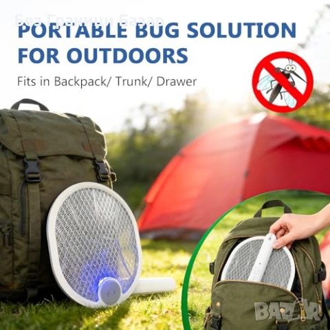 Нова Електрическа мухобойка 4000V акумулаторна Type-C бяла ракета убиец, снимка 2 - Други стоки за дома - 53962064