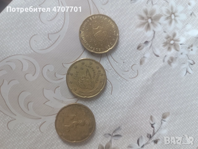 Стари монети 1 евро 2 евро  50 евро цента 20 евро цента от  2000г 2002г и 2003 г, снимка 3 - Други ценни предмети - 54157015