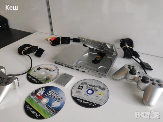 Конзола Sony PlayStation 2 slim (игри,контролери,карти), снимка 2 - PlayStation конзоли - 53467653