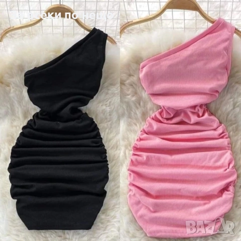 Дамска Къса Памучна Еластична Рокля - Различни Цветове Код Верона12