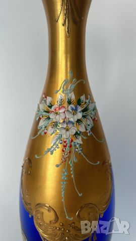 Кристална ваза Bohemia със злато, снимка 2 - Вази - 46441238