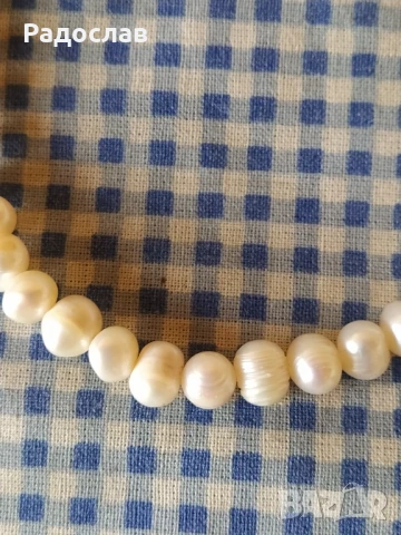 колие от бели естествени перли , снимка 4 - Колиета, медальони, синджири - 50755722