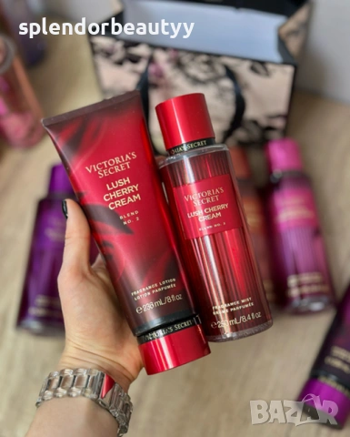 Victoria’s Secret Lush Cherry Cream Спрей и Лосион за тяло, снимка 3 - Козметика за тяло - 54209711