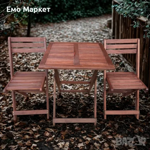 Градински комплект Kreta Muhler Meranti - 3 части, дърво, снимка 2 - Други стоки за дома - 50266139