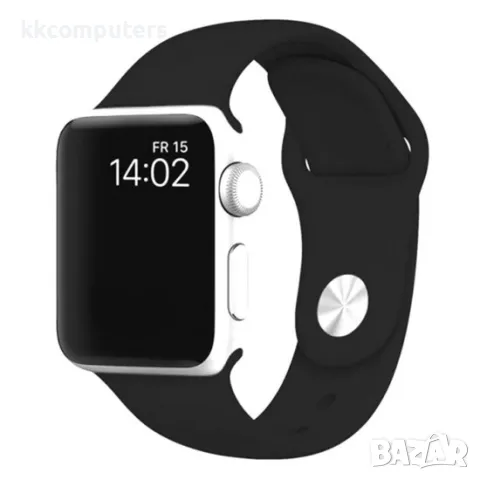 Силиконова каишка bSmart за часовник Apple iWatch 42/44/45/46/49mm, Черна