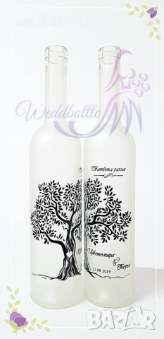 Сватбени бутилки, снимка 18 - Декорация - 51868600
