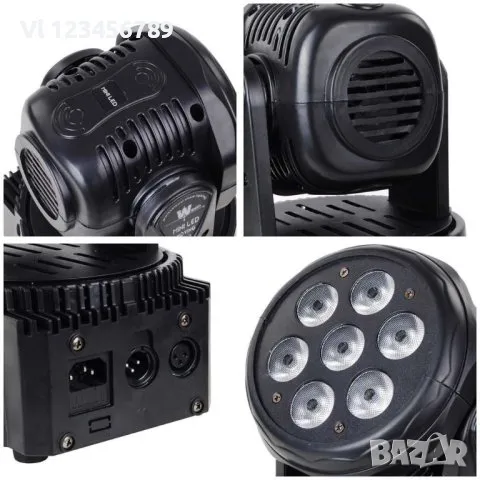 Диско прожектор 7 led mini moving head лед с въртяща се глава, снимка 4 - Други - 48056338