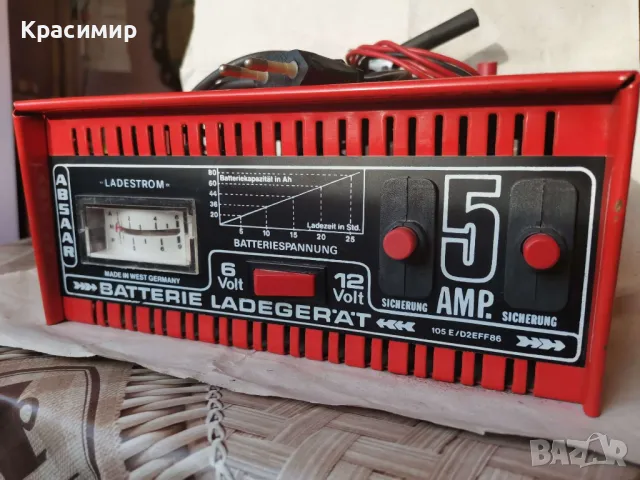 Немско зарядно за акумулатор Absaar 5 Amp, снимка 2 - Аксесоари и консумативи - 47035491