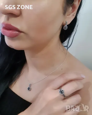 Пръстен с Черен Естественен Диамант, снимка 5 - Пръстени - 49621686