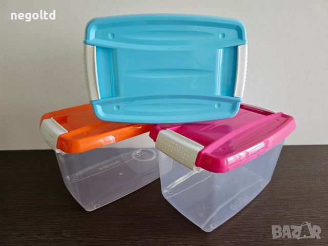 Пластмасова прозрачна кутия с капак 5 , 9 и 15 литра !  Кутия за съхранение на храна, играчки, лего , снимка 6 - Кутии за съхранение - 46460456