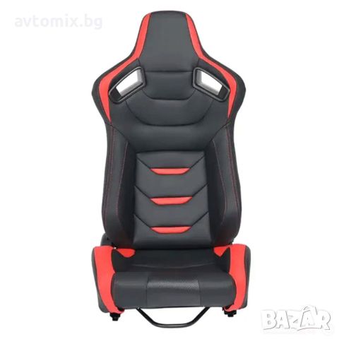 Спортни седалки за автомобил, еко кожа, черни/червени, снимка 3 - Аксесоари и консумативи - 45406378