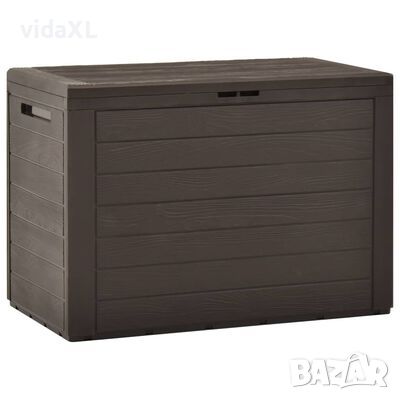 vidaXL Градински сандък за съхранение, кафяв, 78x44x55 см