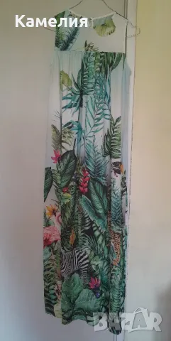 Дълга флорална рокля, М-размер , снимка 1