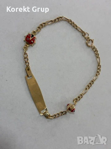 Детска златна гривна 14к, снимка 2 - Гривни - 54122598