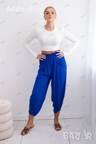 Дамски панталони с широки крачоли и джобове, 4цвята , снимка 14 - Панталони - 45899622