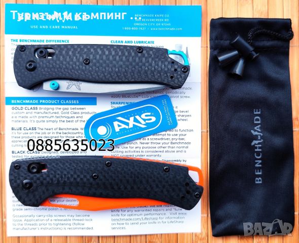  Benchmade Bugout 535 Carbon  /Benchmade Taggedout 15535OR Carbon, снимка 7 - Ножове - 46797303