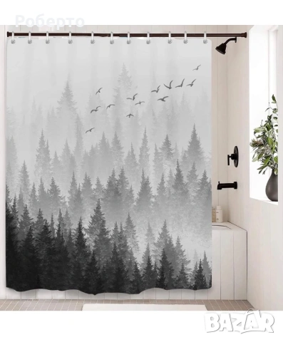 Завеса за баня 180х180см, снимка 2 - Пердета и завеси - 53986822