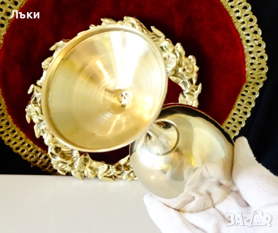 Висока бронзова чаша за вино 160 мл. , снимка 4 - Антикварни и старинни предмети - 52265782