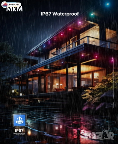 Интелигентни външни светлини LPHIANX, 30 м, 80 LED, RGB смарт, снимка 12 - Лед осветление - 52368506