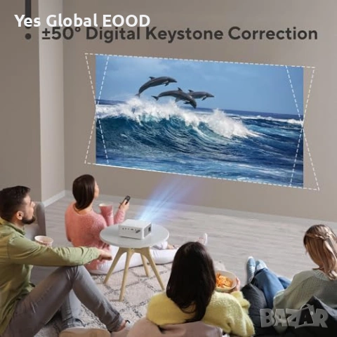 AKIYO мини проектор 8000LM с трипод, снимка 9 - Плейъри, домашно кино, прожектори - 53628230