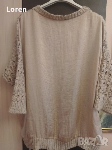 *Summum woman*Блузка плетена отпред,сатен отзад с тричетвърт ръкав, снимка 13 - Блузи с дълъг ръкав и пуловери - 52648869