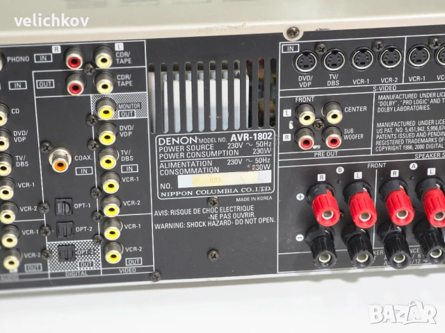 🔥 Denon AVR-1802 – тежък японски ресийвър от старата школа! 🔊, снимка 7 - Ресийвъри, усилватели, смесителни пултове - 53807189