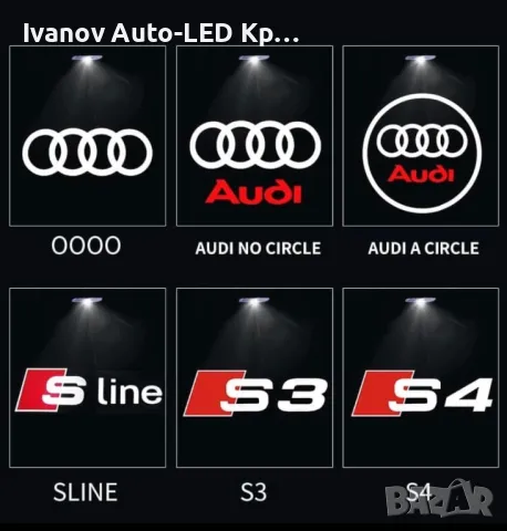 LED Лого Проектор Плафон За:Audi A3;A4;A5;A6;A7;A8;S3;S4;S5;S6;S7;S8;RS3;RS4;RS5;RS6;RS7;RS8;Q3;Q5, снимка 2 - Аксесоари и консумативи - 33261606