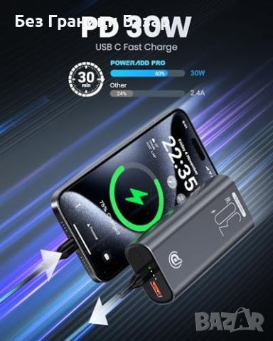 Нов Компактен 30W Power Bank батерия 10000mAh за Смартфони и Таблети, снимка 2 - Друга електроника - 45982776